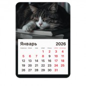 Календарь отрывной на магните на 2026 г., BRAUBERG, 130х180 мм, склейка, "Спящий кот", 117292