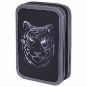 Пенал BRAUBERG, 3 отделения, полиэстер, 21х14 см, "Tiger", 271551