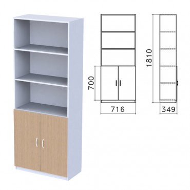 Шкаф полузакрытый "Бюджет", 716х349х1810 мм, орех онтарио (КОМПЛЕКТ)